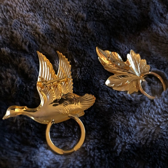 vintage leaf and dove brooch - Picture 5 of 6